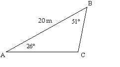 B
20m
51°
26°
A
