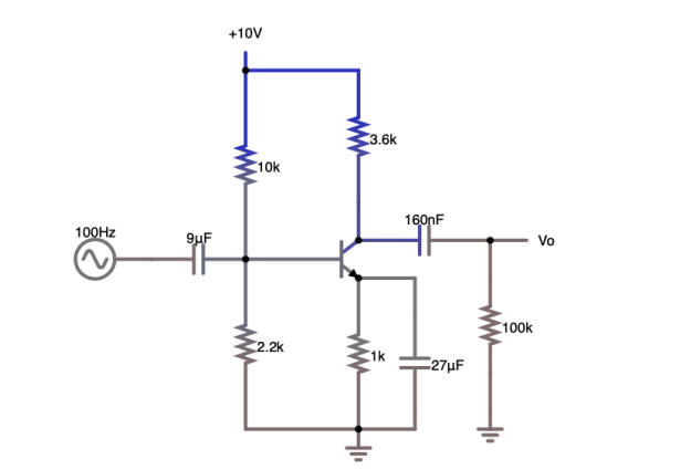 +10V
3.6k
10k
160nF
100HZ
9µF
Vo
100k
2.2k
1k
27µF
ww
ww
