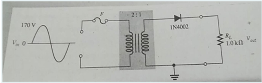 170 V
Vin 0
t
2:1
00000
eeeee
IN4002
+1₁
RL
1.0 kn Yout