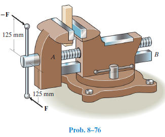 -F
125 mm
125 mm
Prob. 8–76
