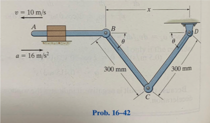 v = 10 m/s
A
B
a = 16 m/s?
300 mm
300 mm
