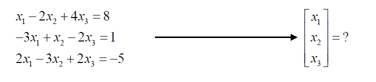 X- 2x, + 4x, =8
-3x, +x, – 2x; = 1
X2
= ?
2х; — 3х, + 2х, 3 -5
X3
||
