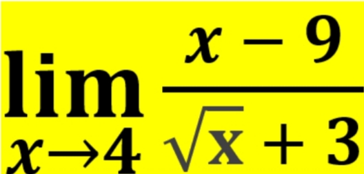 x - 9
lim
X→4 vx + 3
