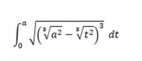 3
[₁² √(√a² - √₁²)²³ ₂
dt