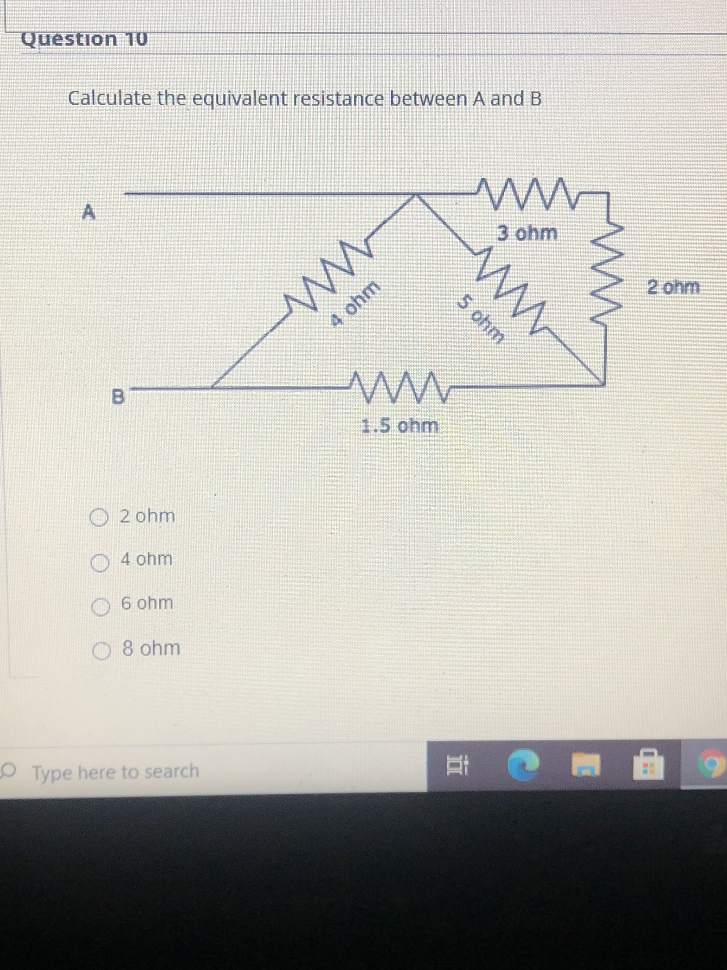 Calculate the equivalent resiİstance between A and B
