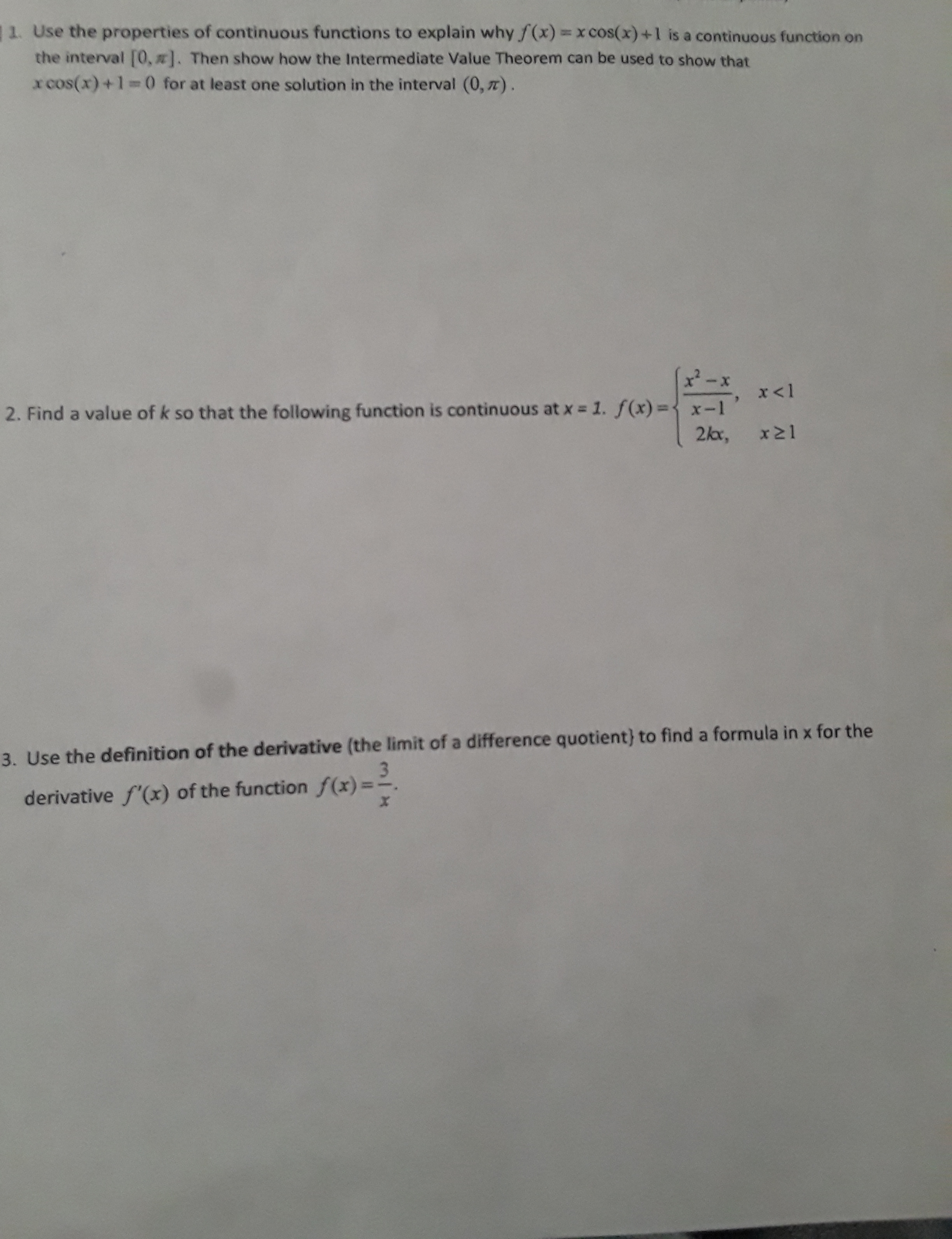 f(x) = x cos(x)+1
= x cos(x) +1
