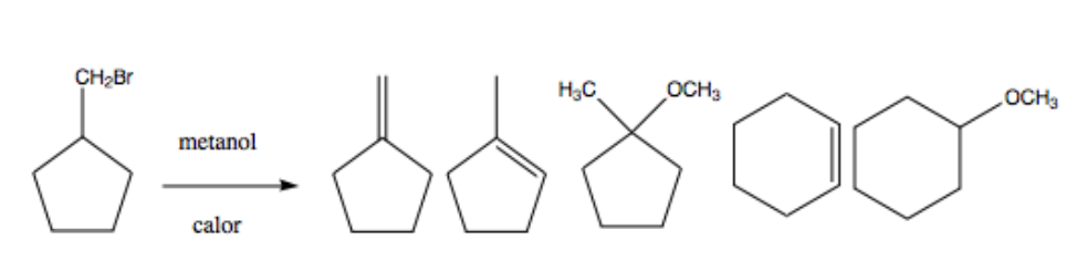 CH2Br
H3C
OCH3
OCH3
metanol
calor
