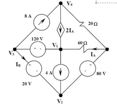 V4
8 A
202
2IA
120 V
60 2
VI
V
IA
IB
4 A
80 V
20 V
V:
