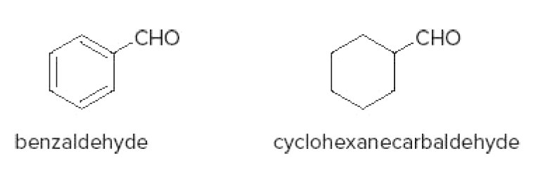 CHO
.CHO
benzaldehyde
cyclohexanecarbaldehyde
