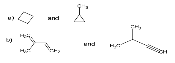 a)
b)
HC,
H3C
and
CH₂
CH3
and
H3C
CH3
CH