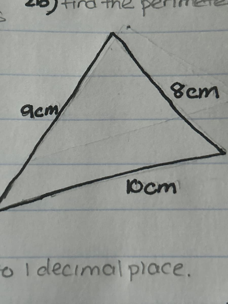 9cm
8cm
10cm
o I decimal place.