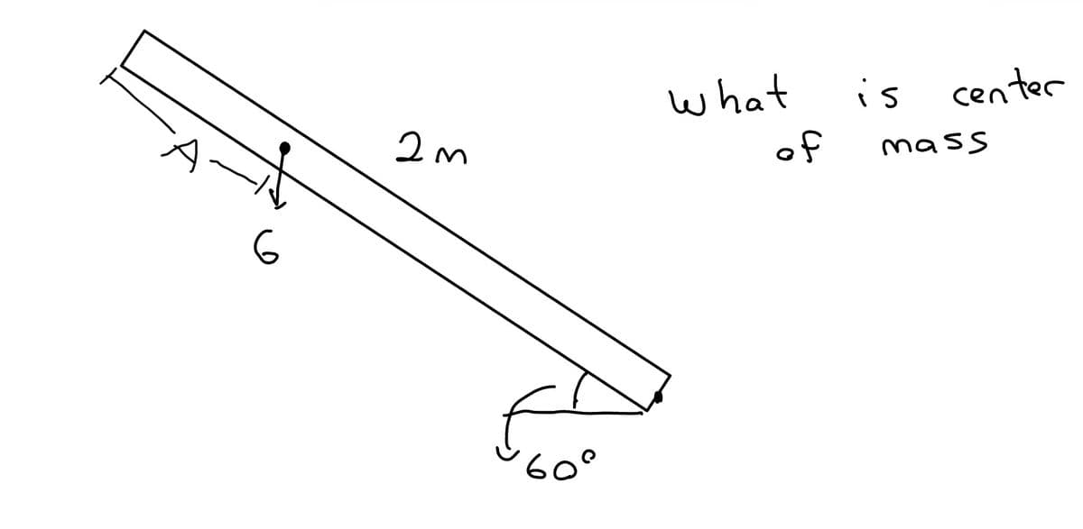 لا
6
2m
What
60°
fo
is center
mass