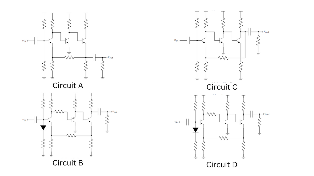 Vin o
Vin o
M
IM
M
FM
MI
Circuit A
MW
M
M
FM
ww
Circuit B
m
- Vout
ww
Vout
Vin
Vin o
M
HMM
M
M
www
FM
M
M
HMM
Circuit C
m
Circuit D
ww
www.
Vout
- Vout