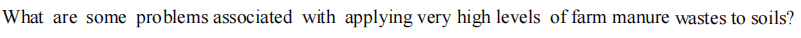 What are some
problems associated with applying very high levels of farm manure wastes to soils?
