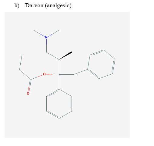 b) Darvon (analgesic)
