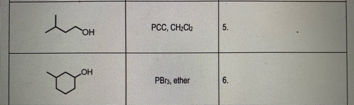 РСС, СН-Cl
OH
HO
PВвз, ether
6.
5.
