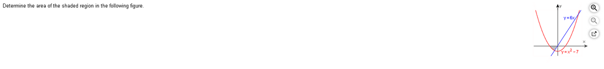 Determine the area of the shaded region in the following figure.
