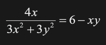 4x
—6- ху
|3D
3x² +3y²
2
2
