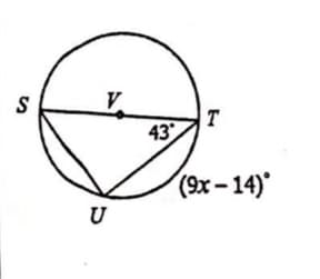 S
T
43
(9x- 14)°
U
