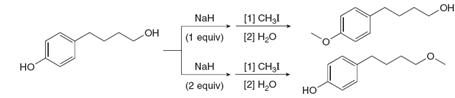 он
(1) CH3I
[2] Но
[1) CH3I
12] Н.о
NaH
(1 equiv)
Он
но
NaH
(2 equiv)
Но
