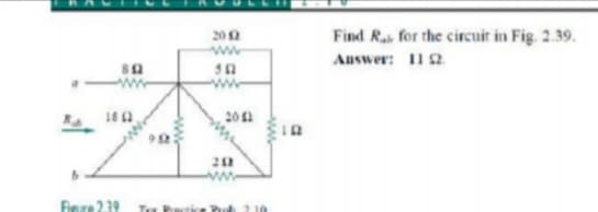 202
Find Ra for the circuit in Fig. 2.39.
Auswer: 112
sa
202
Finre23
210
