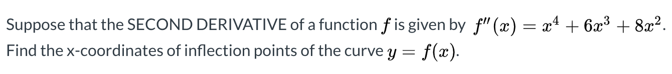 Find the x-coordinates of inflection points of the curve y = f(x).
