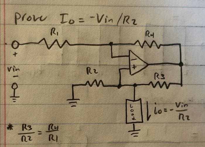 prove Io=-Vin /Rz
%3D
4.
RS
Vin
lo= -
*R3
Lu
