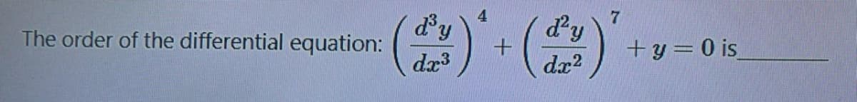 (含)
4
dy
The order of the differential equation:
d'y
dæ3
dx?
+y= 0 is_
