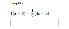 Simplify:
1(x+3)−(4x+6)