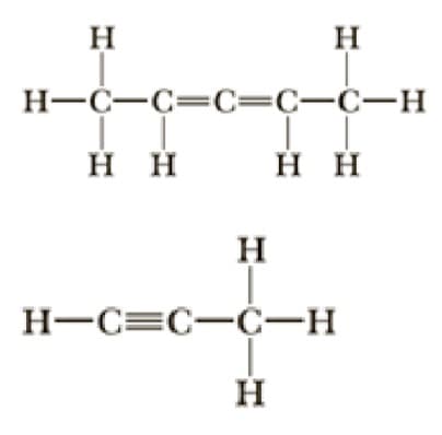 H
H-C-C=C=C-C-H
нн
н
H
H-C=C-C-H
