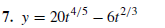 7. y = 204/5 – 61²/3
213
