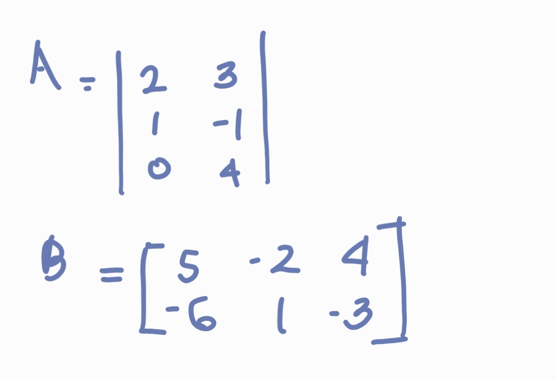 A =
3
2
4
-2 4
-6 1-3
