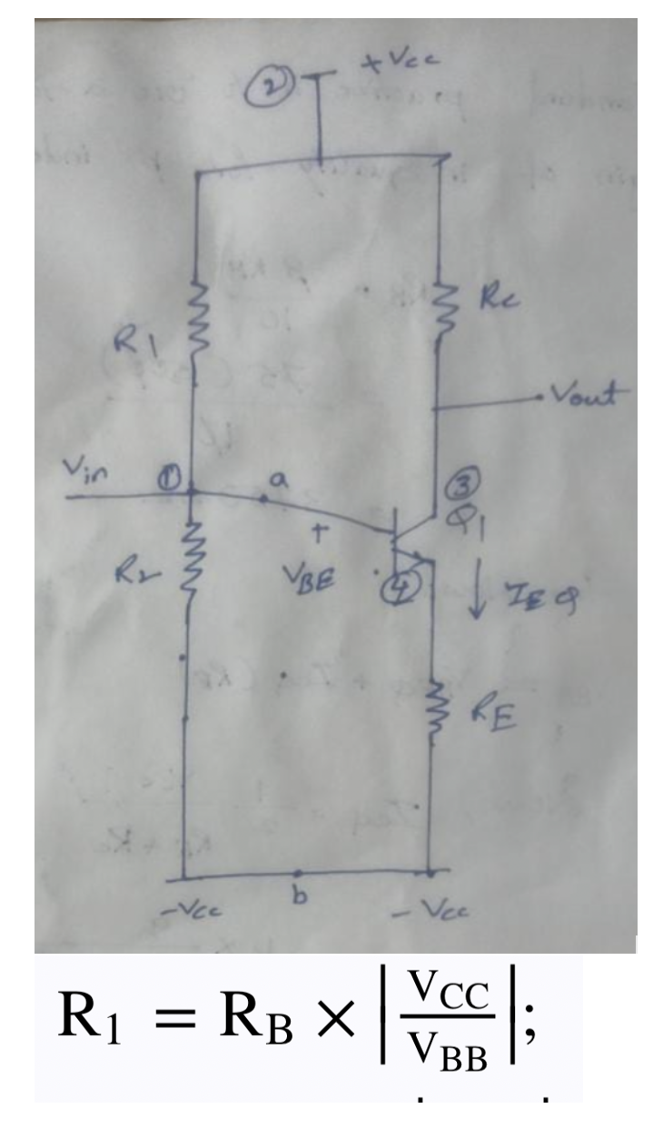 Vin
R₁
-Vcc
=
VBE
+Vec
- Vec
Re
RB × | \\
√789
VCC
VBB
Vout