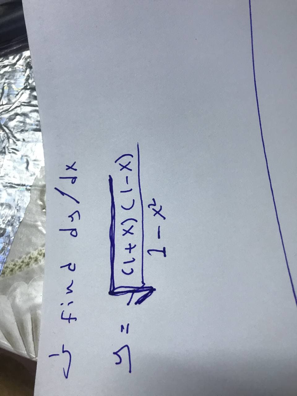 من
& find dy/dx
r
=
(1+x) (1-x)
1-x²