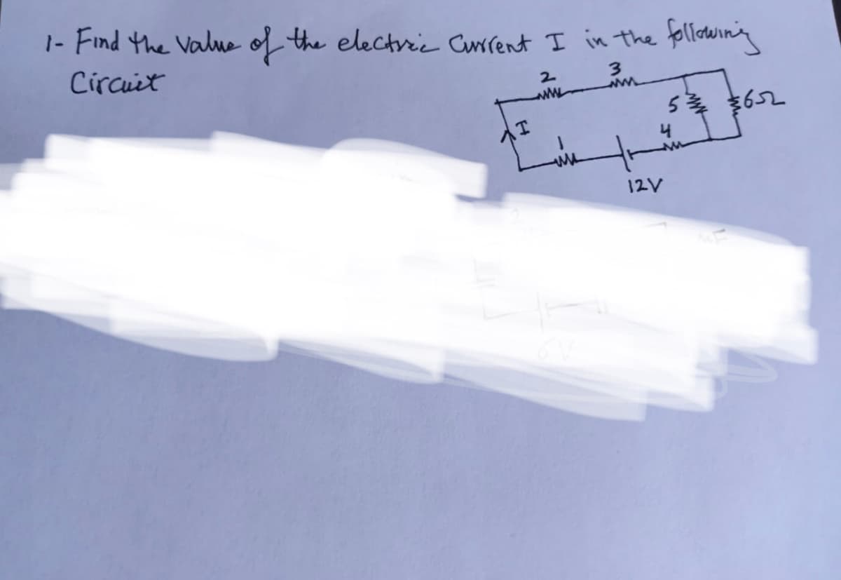 1- Find the Value of the electrrie Current I in the followinng
Circuit
2.
ww.
3.
4
12V
