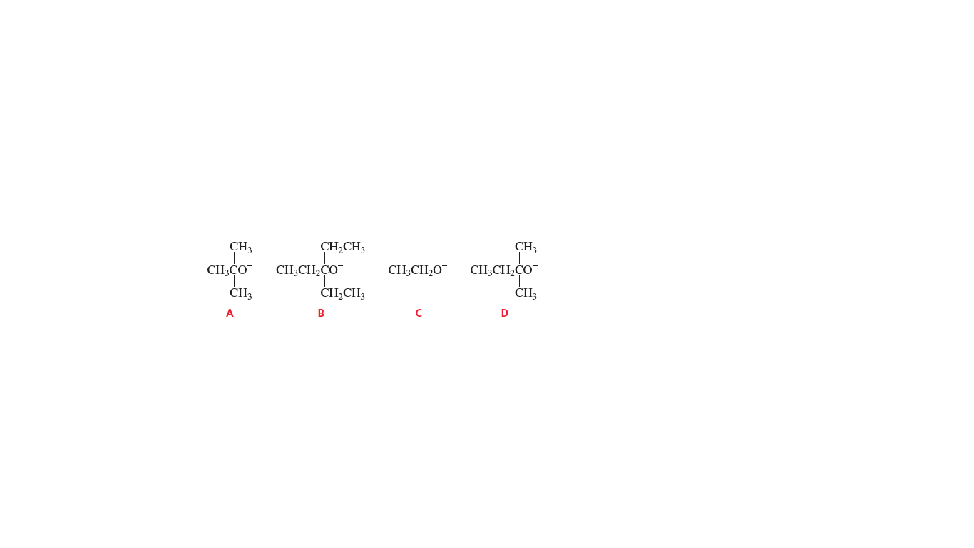 CH3
CH,CH3
CH3
CH,CO
CH3CH2CO¯
CH3CH20
CH3CH,CO
CH3
CH,CH3
CH3
A
В
