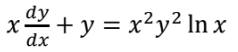 x+y=x²y² ln x
dx