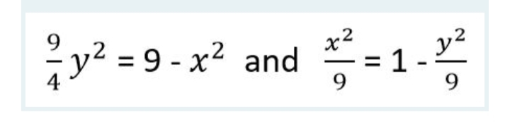 y² =9 -x² and -1-
y² = 9 - x² and
= 1.
9.
y2
