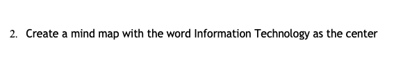 2. Create a mind map with the word Information Technology as the center
