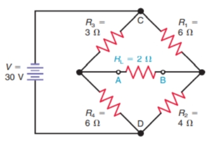 R, =
3Ω
R, =
R = 2 12
V = =
30 V :
A
R. =
6Ω
4Ω
