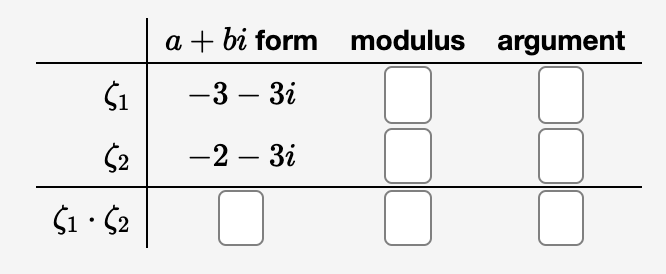 a + bi form modulus argument
—3 — 3і
-
— 2 — Зі
-
