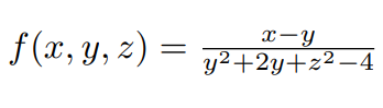 x-y
= y²+2y+z²-4
f(x, y, z) =