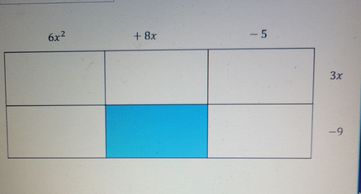 6x²
+8x
- 5
3x
-9