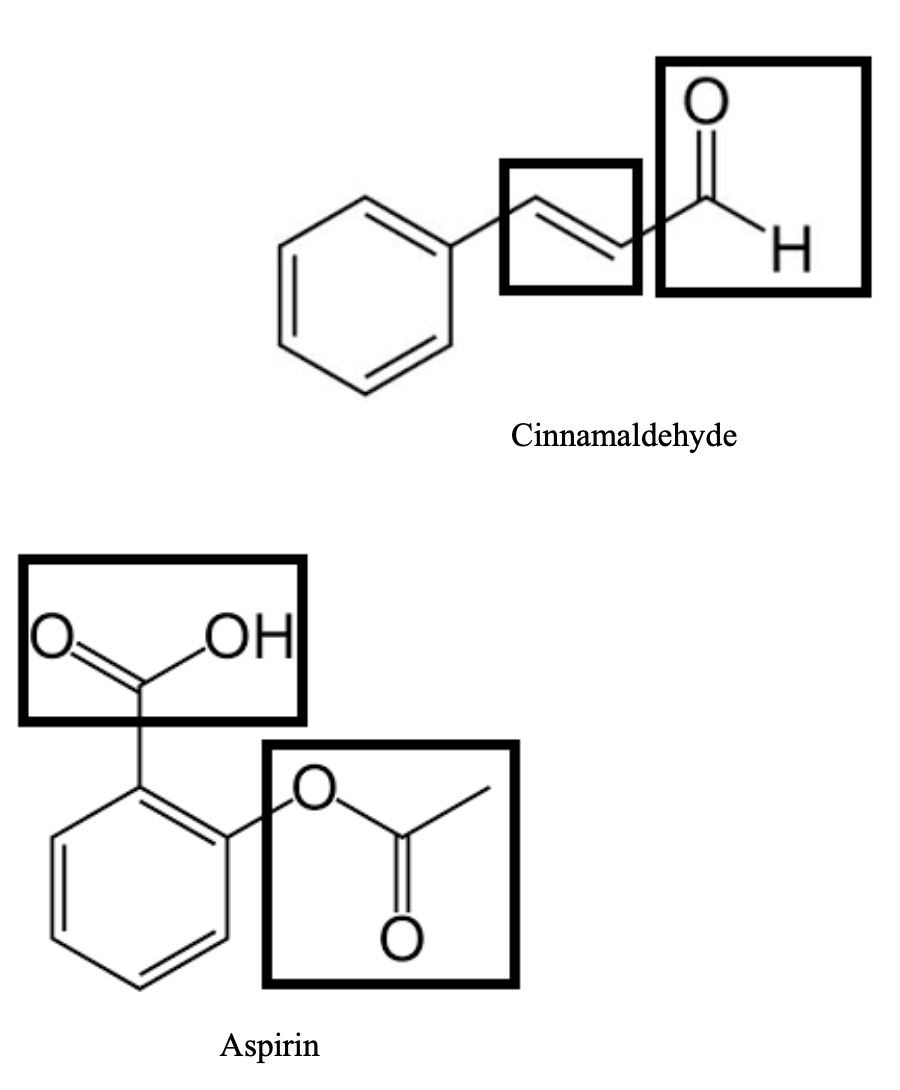 H.
Cinnamaldehyde
OH
Aspirin
