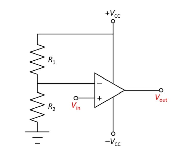 +Vcc
R1
Vout
+
Vin
R2
-Vcc
