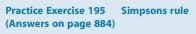 Practice Exercise 195 Simpsons rule
(Answers on page 884)