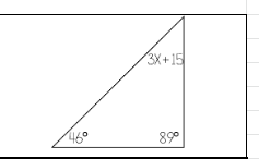 46°
3X+15
89⁰