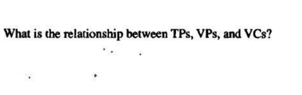 What is the relationship between TPS, VPs, and VCs?