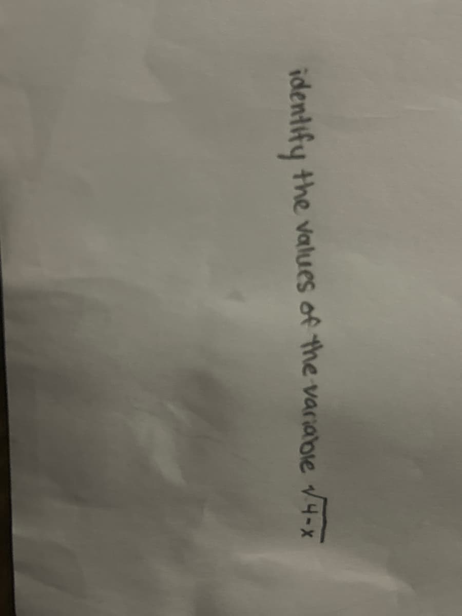 identify the values of the variable √√4-x