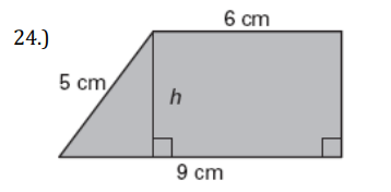 6 cm
24.)
5 cm
h
9 cm
